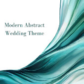 Huwelijksprogramma-Modern Smaragd Groen Handwaaier