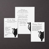 Moderne Whimsical Black Cat bruiloft RSVP (Personaliseer de collectie van deze zelfstandige maker.)