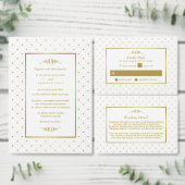 Modern Wit & Goud Folie Effect Bruiloft Menu (Personaliseer de collectie van deze zelfstandige maker.)