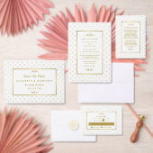 Modern Wit & Goud Folie Effect Bruiloft Menu (Personaliseer de collectie van deze zelfstandige maker.)