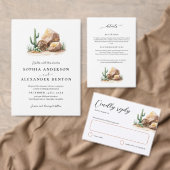 Moderne Westerne Desert Cactus bruiloft Kaart (Personaliseer de collectie van deze zelfstandige maker.)