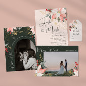 Modern Floral Happiest Feestdagen Rectangular Gift Etiket