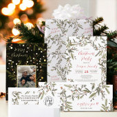 Rustieke donkere Pine Branches Elegant Kerstfeest Kaart