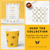 Zwart Geel Modern Custom Kinder Happy Birthday Satijnen Lint