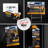 Modern Geel net verkocht makelaar Realtor Flyer