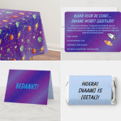 Lichtblauwe Astronaut Raket Verjaardagssticker Ronde Sticker