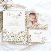 Mama naar Bee Wildflower Baby shower Kaart
