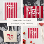 Mon Cherie Let's Party Cherry Red Bold Stripe Kartonnen Onderzetters