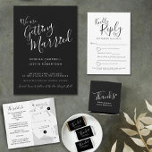 Update voor plannen zwarte witte bruiloft geannule aankondigingskaart