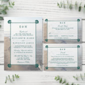 Elegant monogram, Blauwgroen Scallop Beach sparen  Magneet (Personaliseer de collectie van deze zelfstandige maker.)