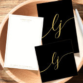 Monogram Modern Elegant Zwart Goud Sleutelhanger