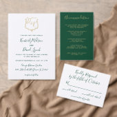 Monogrammed Crest Forest Green Wedding Acryl Uitnodigingen (Personaliseer de collectie van deze zelfstandige maker.)