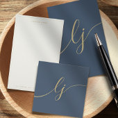 Eenvoudig Script Persoonlijk Stationery Navy Goud Briefpapier