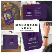 Geavanceerde Paarse Business Monogram Logo Coffee Koffiemok