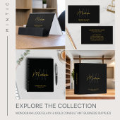 Modern Monogram Logo Zwart Goud Consultant Notitieboek