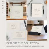 Moderne Monogram Logo Cream Consultant Sticker