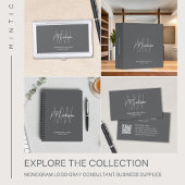 Moderne Monogram Logo Gray Consultant Visitekaartje