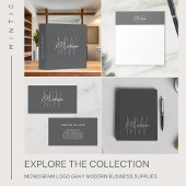 Monogram Logo Grijs Modern Minimalistisch Visitekaartje