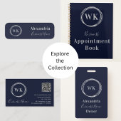 Aangepaste Monogram Marine Silver werknemer Naamplaatje