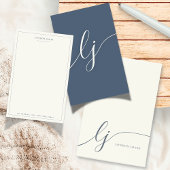 Eenvoudig script Gepersonaliseerd briefpapier Navy