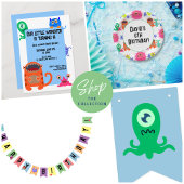 Monster Bash Cute Kind Birthday Party Kaart