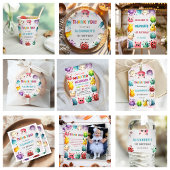 Schattige kleurrijk Onze kleine monsterverjaardag  Waterfles Etiket