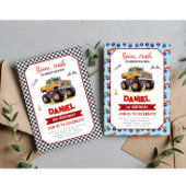 Monster Truck 3e verjaardag uitnodiging