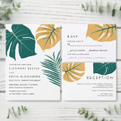 Monstera Yellow | Bruiloft Bewaar de datum Save The Date (Personaliseer de collectie van deze zelfstandige maker.)