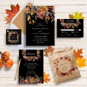 Moody Herfst Bloemen Trouwen Zitting Grafiek Poster
