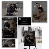 Budget foto collage QR code bruiloft uitnodiging