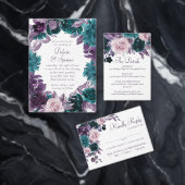 Moody Boho | Dark Eggplant Purple and Teal Floral Save The Date (Personaliseer de collectie van deze zelfstandige maker.)