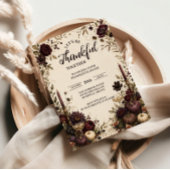 Dankere Thanksgiving-diner bij kaarslicht Cadeaulabel