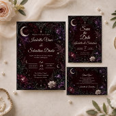Humeurige Hemelse Botanische Bruiloft Save The Date