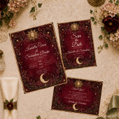 Hemelgotische bruiloft met stemming save the date