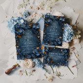 Moody Copper Floral Wedding RSVP Kaartje