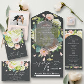 Waterverf Bloemen Trouwservetten Servet