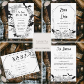 Gothic Glam Black Wedding Bewaar de datum Folie Uitnodiging