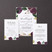 Menu Moody Paarse Blooms Keuze RSVP-kaart (Personaliseer de collectie van deze zelfstandige maker.)