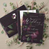 Moody Paarse Bloemen Calligraphy Save the date  Kaart (Personaliseer deze collectie van deze onafhankelijke maker. Test)