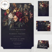 Moody Romantic Dark Floral Gothic Photo Wedding Save The Date