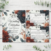 Moody Rustic Fall Florals Wedding Informatiekaartje (Personaliseer de collectie van deze zelfstandige maker.)