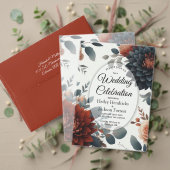 Moody Rustic Fall Florals Wedding Kaart (Personaliseer deze collectie van deze onafhankelijke maker. Test)