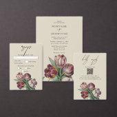 Moody Waterverf Paarse Tulpen bruiloft Informatiekaartje (Personaliseer de collectie van deze zelfstandige maker.)