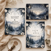Wisselvallige Winter Bruiloft Elegantie Save The Date