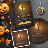 Halloween Party, Waterverf Bat & Moon, Rustiek Servetten