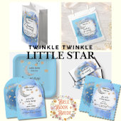 Celestial Moon Stars, Dark Blue And Gold Kaart