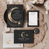 Celestial Black and Gold Wedding Welkom Acryl Bord
