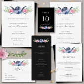 Maanfase Roze Bloemen Metafysische Bruiloft Bedankkaart