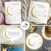 Moonbeams en baby dreams baby shower geel papieren bordje