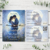 Moonlight Wedding Celestial Love Night Sky Theme Bedankkaart (Personaliseer de collectie van deze zelfstandige maker.)
